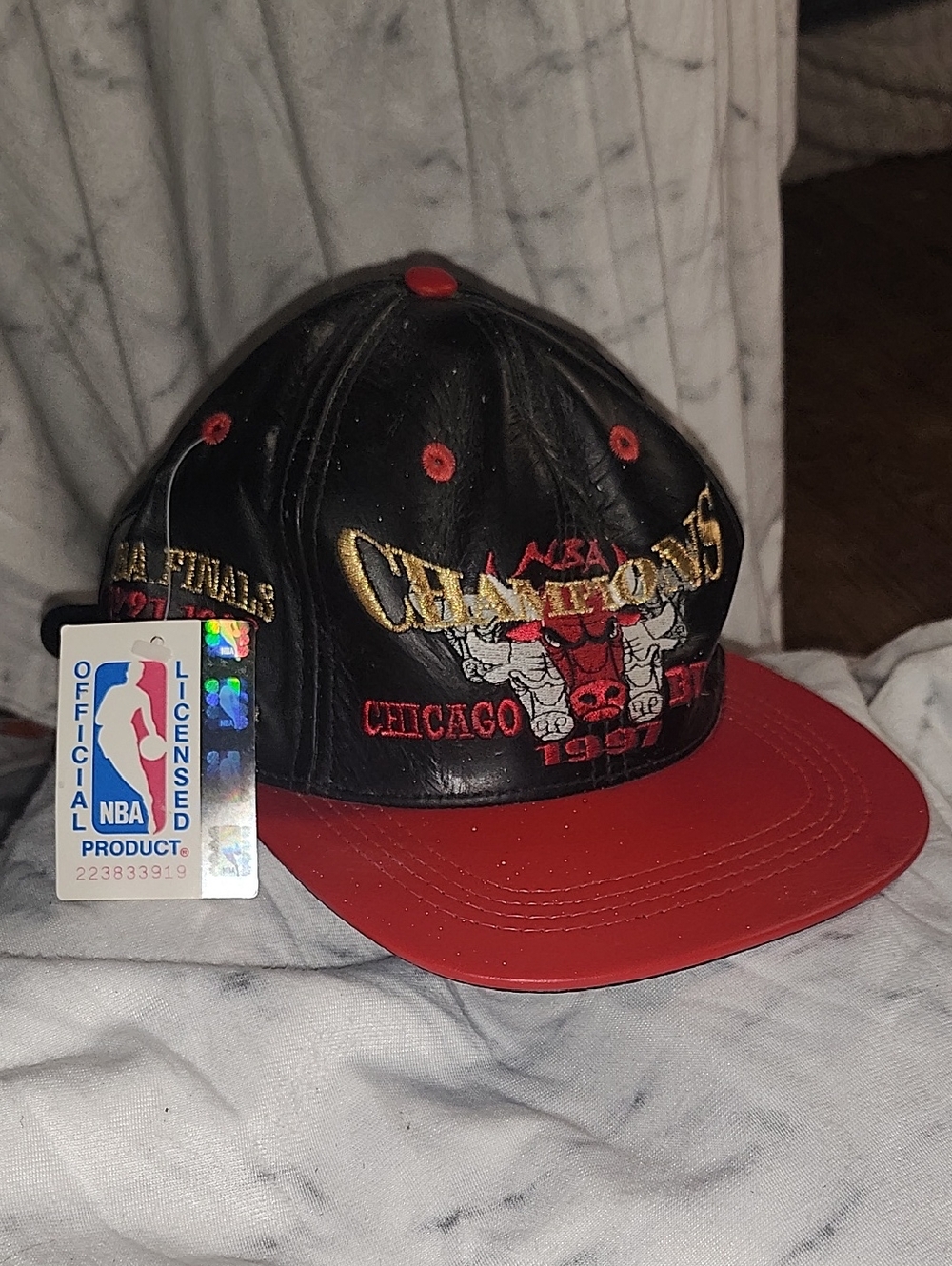 NBA Vintage Chicago Bulls Leather Hat 1997